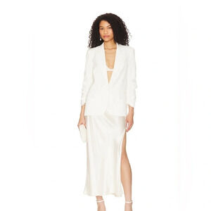 Generation Love  Madison Ruched Sleeve Blazer White